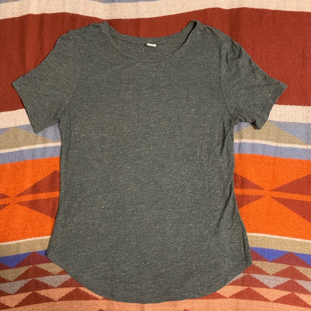 Old Navy Luxe grey & gold-flecked shirt, size M.